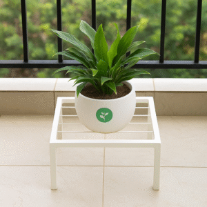 Verdure Pax Square Flower Pot Stand – Thick & Strong White Legs Planter Holder