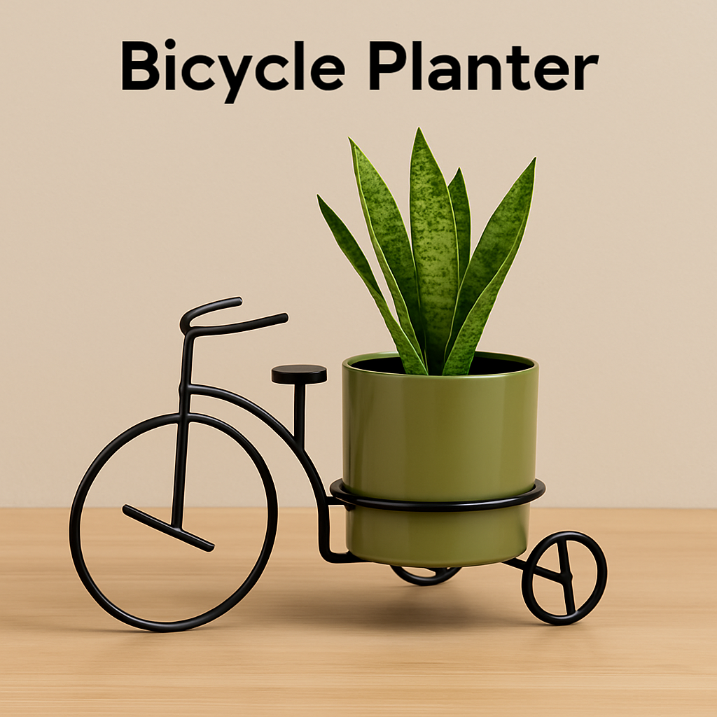 Verdure Pax Metal Bicycle Planter Stand – Decorative Indoor & Outdoor Flower Pot Holder