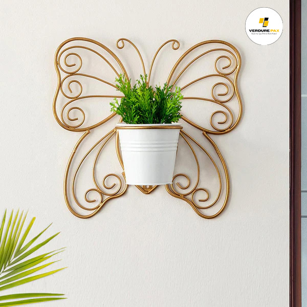 Butterfly type wall mount pot hanger