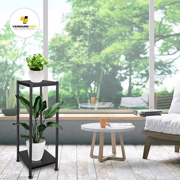 Verdure Pax Plant Stand Indoor, Metal Plant Stand Holder for Indoor Plants, 32 Inch Two Tier Modern Corner Flower Pots Planter Stand for Living Room Balcony - Image 3