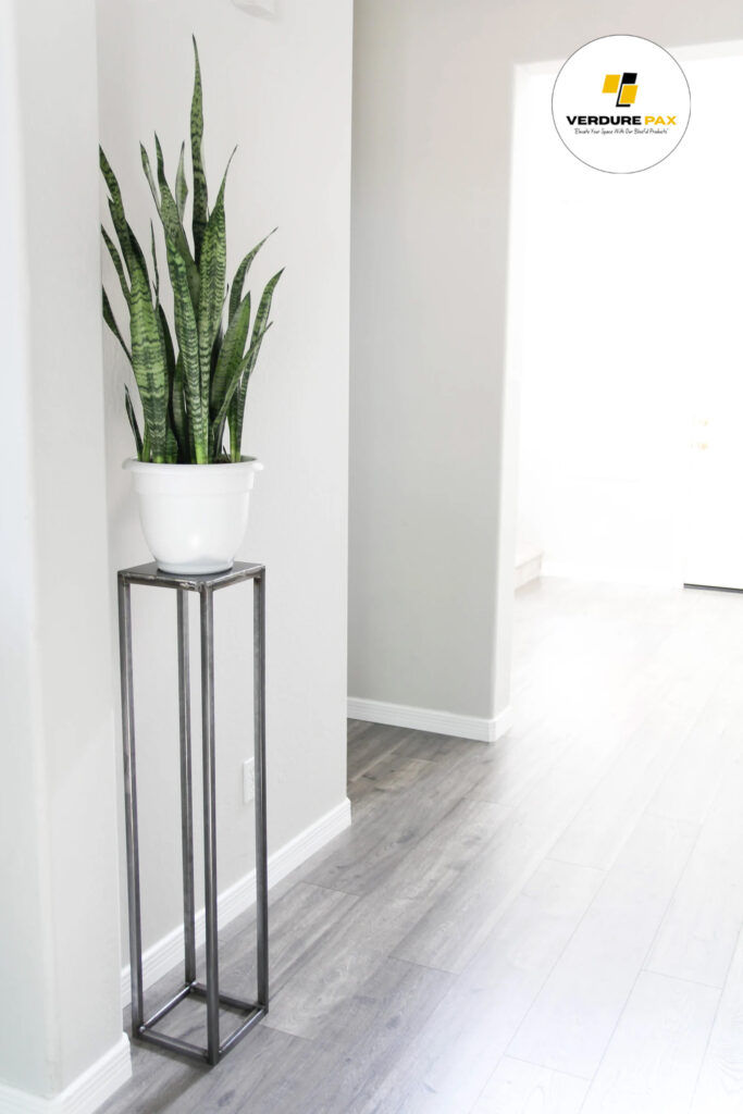 Verdure Pax Modern Metal Minimalist Square Frame Plant Stand – Decorative Accent Planter