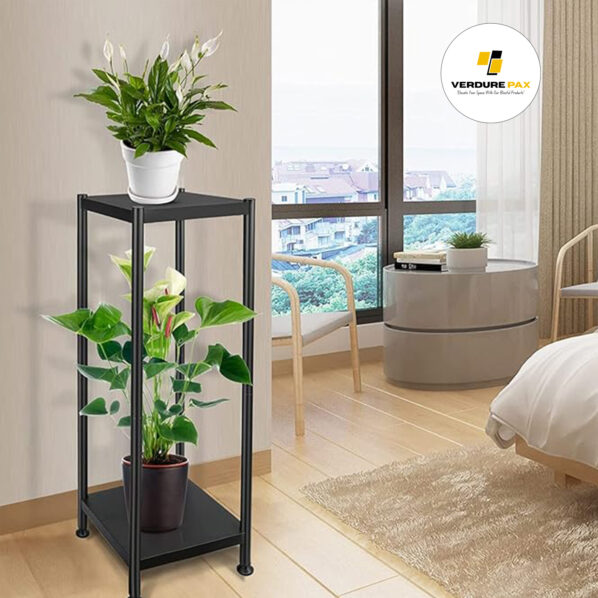 Verdure Pax Plant Stand Indoor, Metal Plant Stand Holder for Indoor Plants, 32 Inch Two Tier Modern Corner Flower Pots Planter Stand for Living Room Balcony - Image 4