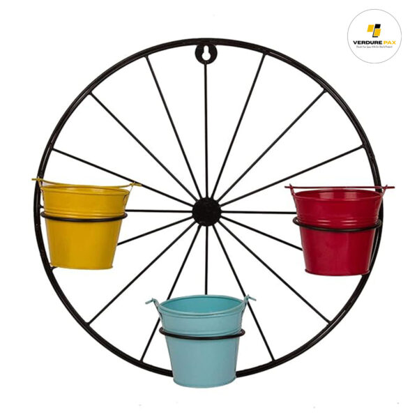 VERDURE PAX Wheel Shape Stand for Living Room Balcony Patio Garden Home Decoration (With Out Pot)