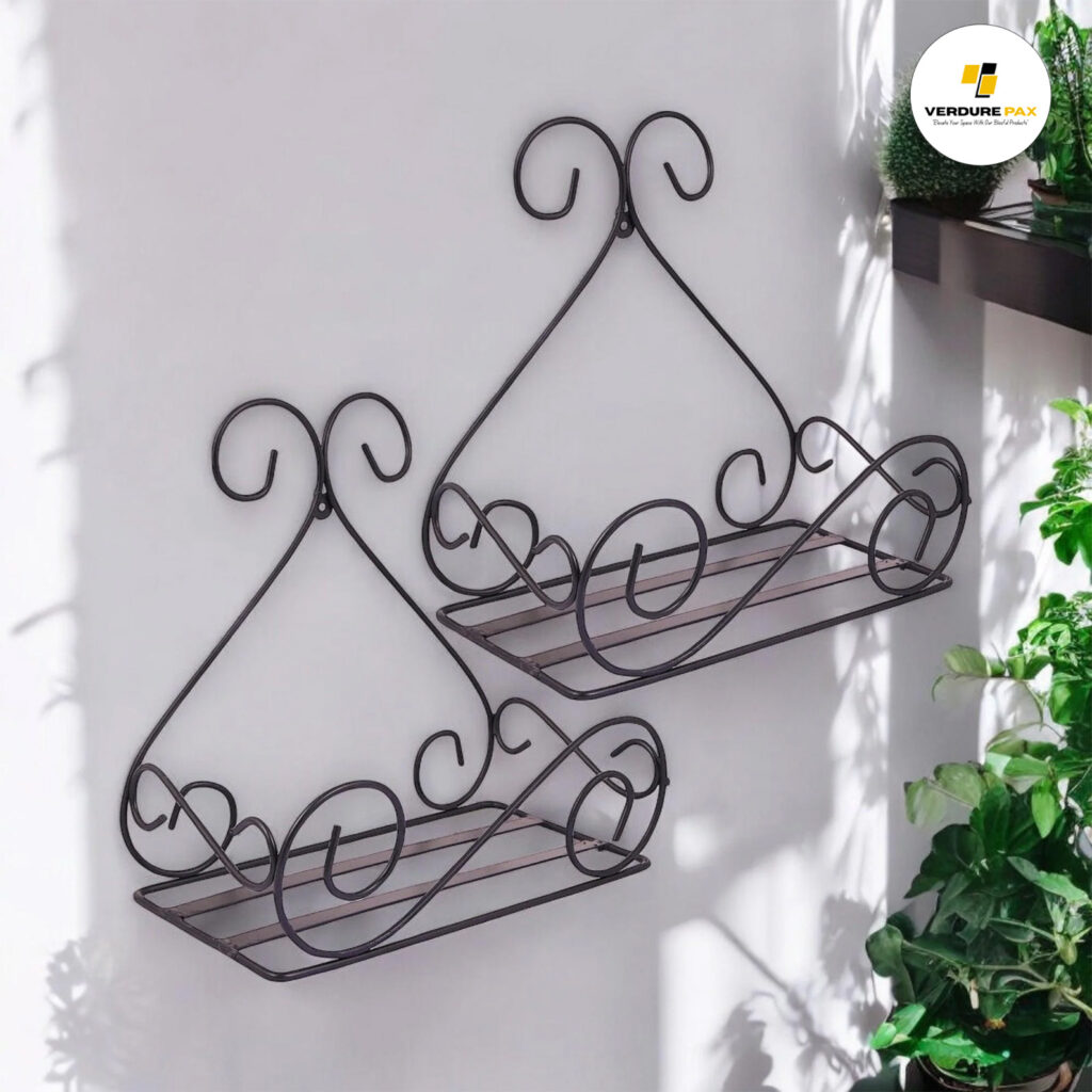 Verdure Pax Wall Hanging Plant Stand – Flower Pot Holder for Balcony & Living Room