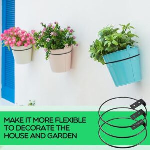 Verdure Pax Wall Mount Metal Pot Holder Rings | Set of 4 Round Plant Hangers for Balcony & Indoor Garden Decor