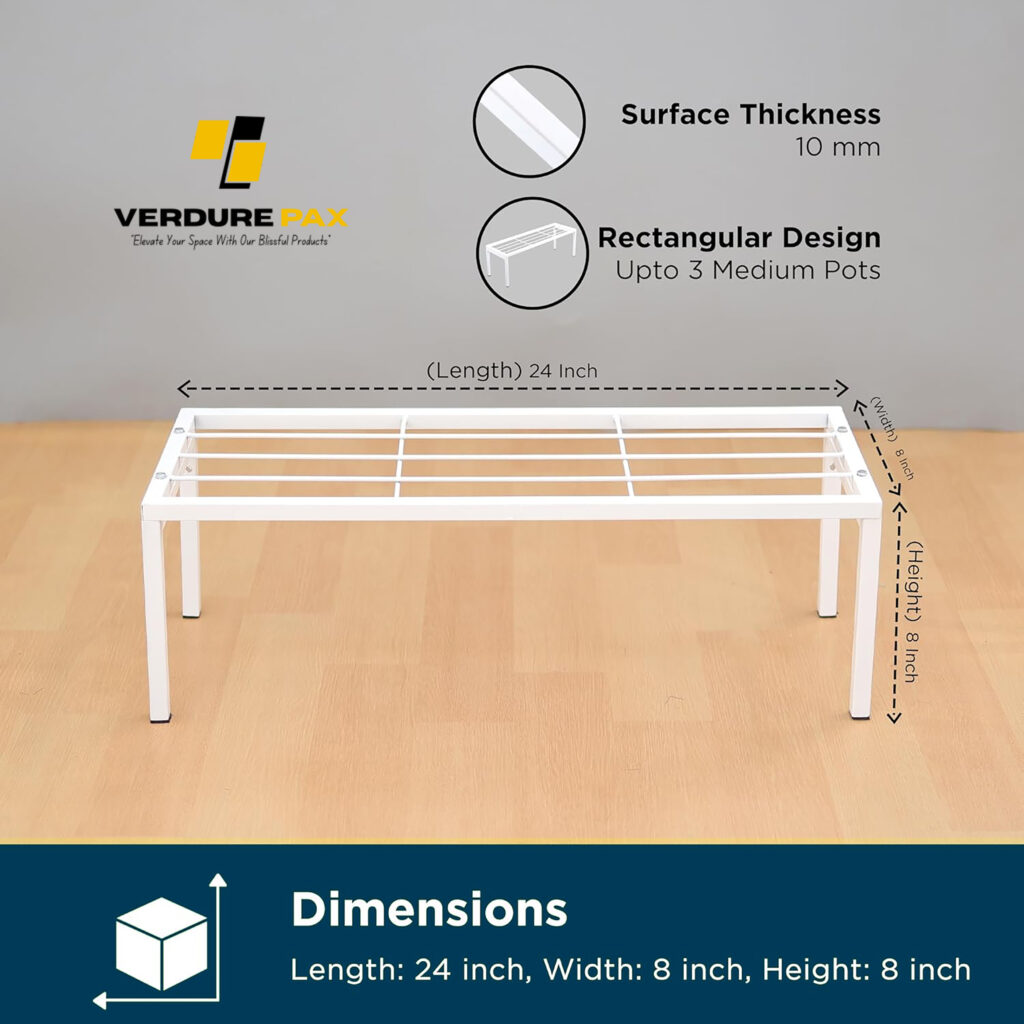 Verdure Pax Rectangular Balcony Plant Stand – Flower Pot Holder