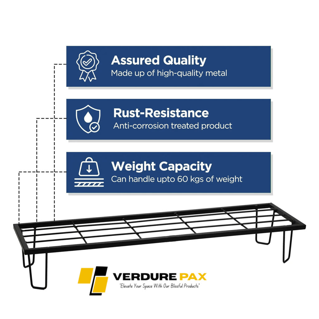 Verdure Pax Durable Rectangular Metal Plant Stand – Easy Assembly Pot Holder