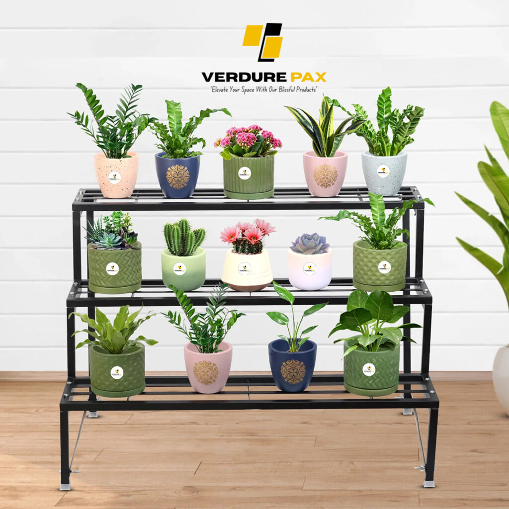 VERDURE PAX HEAVY DUTY 3 TIER PLANTER METAL STAND (ASSEMBLE)