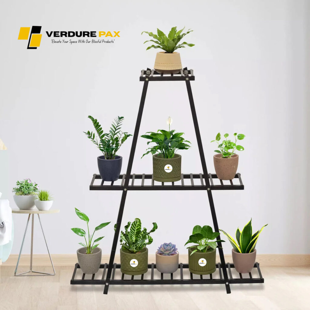 Verdure Pax Tower-Style Metal Plant Stand – Vertical Planter Holder