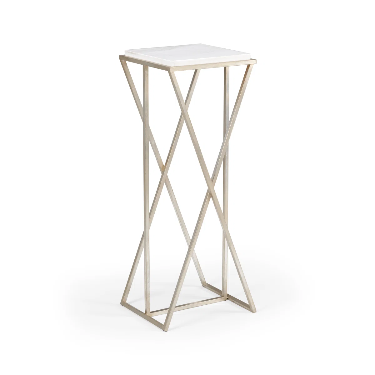 Verdure Pax Modern Square Marble Top Metal Plant Stand – Elegant Indoor Display Table - Image 3