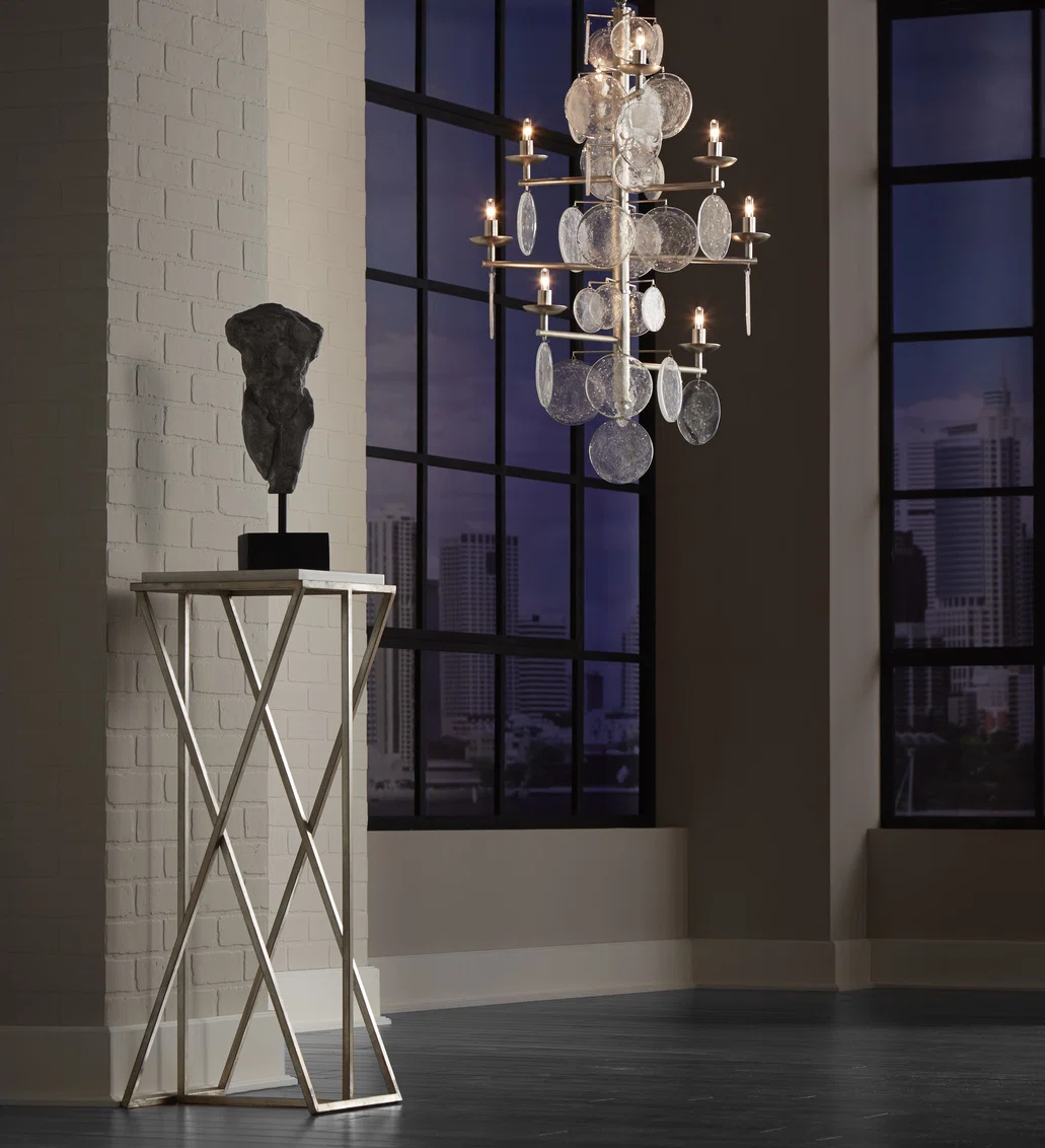 Verdure Pax Modern Square Marble Top Metal Plant Stand – Elegant Indoor Display Table - Image 2