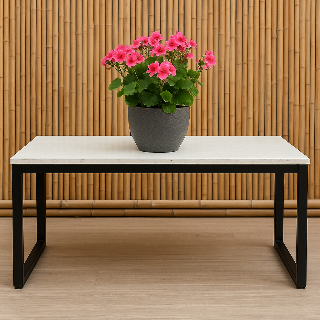 Verdure Pax Metal Plant Stand with Quartz Marble Top | Premium Flower Pot Holder for Indoor & Balcony Decor